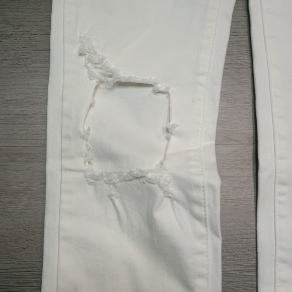 Nature Denim High Rise White Distressed Skinny Jeans Size 7/27 - Picture 4 of 8